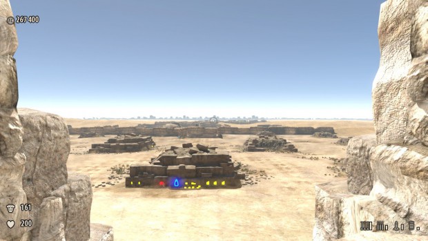 Aussicht auf eine sandige Kampfarena